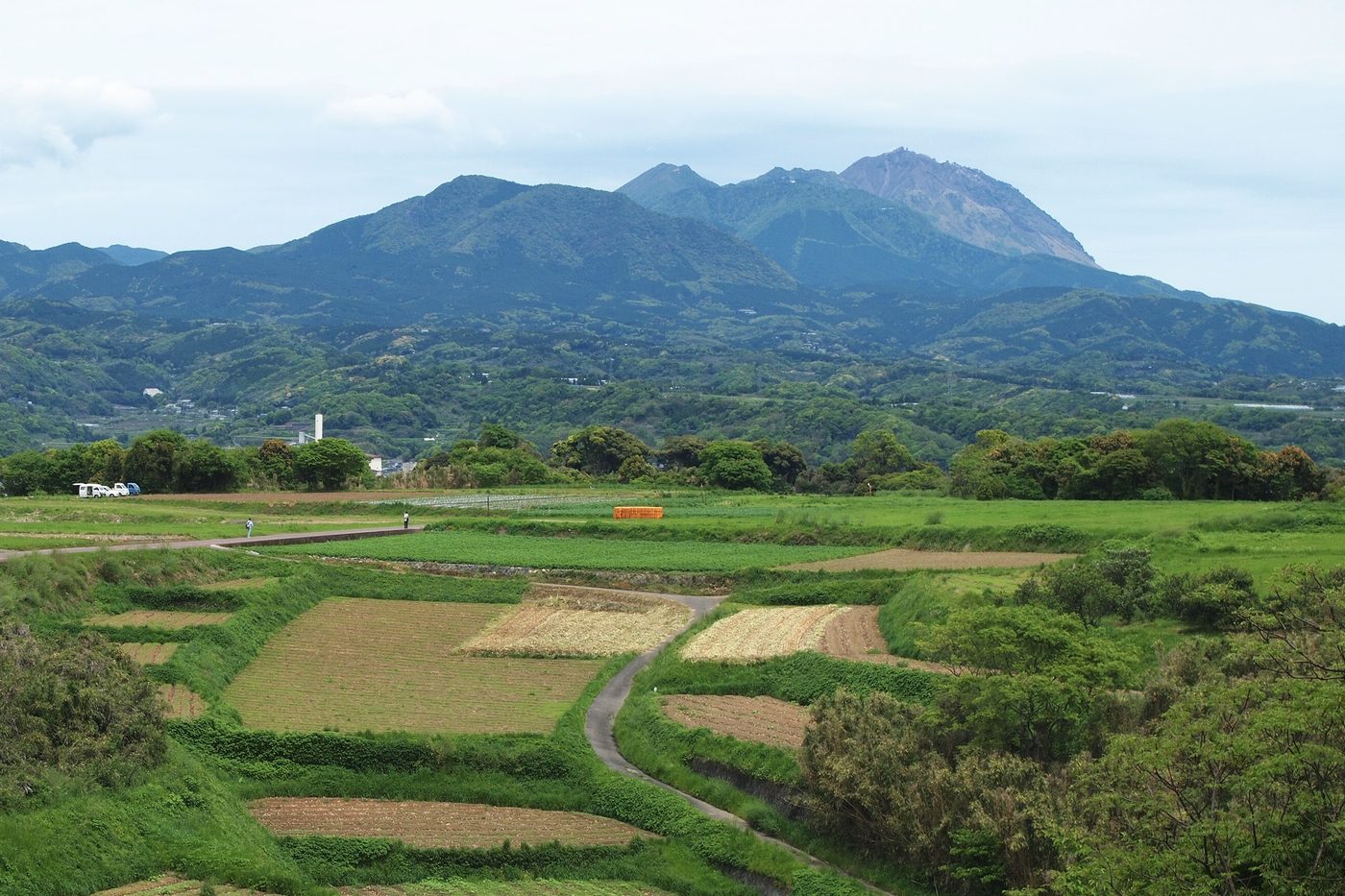 Mount Unzen seen from Hara Castle ruins